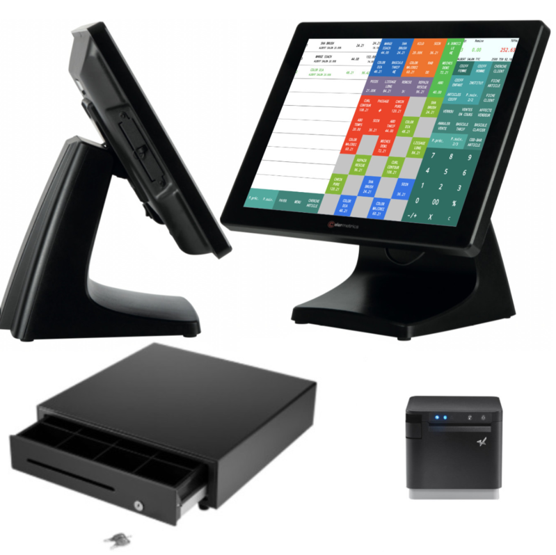 Caisse Enregistreuse Tactile Professionnelle - Écran 20,4 Pouces, 8 Go RAM, SSD 128 Go, Windows - Pour Restaurants Et Commerces
