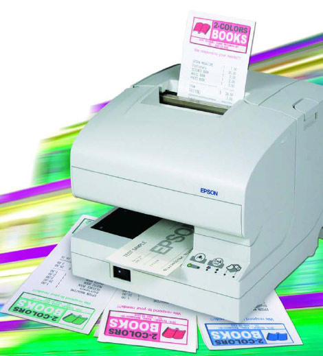 Tickets de caisse en couleur imprims par l'Epson TM-J7100